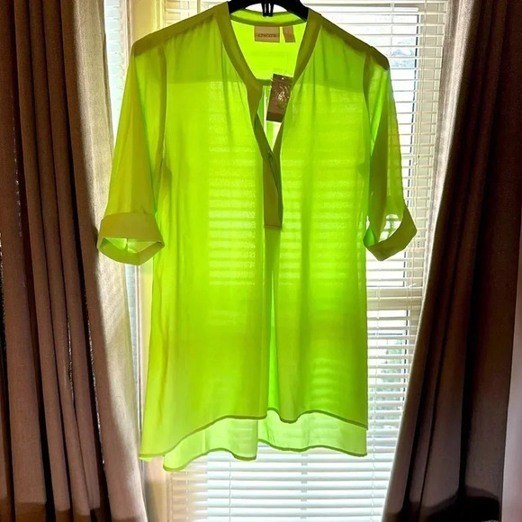 NWT CHICO’S ELEVATED STYLE JILLIAN 3/4 SLV FASH BASIC T SAP GRN SHIRT 1 MSRP $89 - Picture 2 of 10